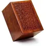 SAHARANPUR HANDICRAFTS :- Wooden Urn Box Jewelry Box Vanity Box Wooden Ashes Box Storage Box Bed Room Decor Living Room Decor Table Decoration Box Antique Design Ashes Box, 4 image