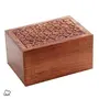 SAHARANPUR HANDICRAFTS :- Wooden Urn Box Jewelry Box Vanity Box Wooden Ashes Box Storage Box Table Decor Living Room Decor Bed Room Decor, 3 image
