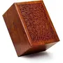 SAHARANPUR HANDICRAFTS :- Wooden Urn Box Jewelry Box Vanity Box Wooden Ashes Box Storage Box Table Decor Living Room Decor Bed Room Decor, 4 image
