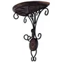 SAHARANPUR HANDICRAFTS 100% Good Beautiful Wood Wrought Iron Fancy Bracket Decorative Corner Hanging Wall Shelf (Brown) Special Price for You, 4 image