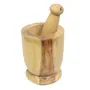 SAHARANPUR HANDICRAFTS Handcrafted Wooden Kitchen Okhli/Kharal/Masher Mortar & Pestle Tool Set- Natural Wooden Color, 2 image
