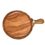 SAHARANPUR HANDICRAFTS Pizza Plate/Snack Serving Plate for Kitchen/Home/Caf with Premium-Quality Spatula (Sheesham Brown Plate Diameter: 10 inch), 2 image