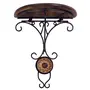 SAHARANPUR HANDICRAFTS 100% Good Beautiful Wood Wrought Iron Fancy Bracket Decorative Corner Hanging Wall Shelf (Brown) Special Price for You, 2 image