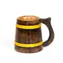 SAHARANPUR HANDICRAFTS Handcrafted Mango Wood Beer Mug | Eco-Friendly Antique Handmade Multipurpose Mug for Home Decor/Gift - Brown (Set of 1) (4.5x6 inches), 5 image