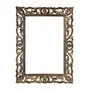 SAHARANPUR HANDICRAFTS Wooden Handcrafted Wall Mirror Frame for Home Decor | Hanging Wall Mounted Mirror/Frame Vanity Mirror for Living Room and Bathroom (Rectangle) Framed Rectangular, 3 image