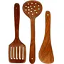 SAHARANPUR HANDICRAFTS Handmade Wooden Serving & Cooking Spoon Kitchen Tools Utensil with 5 ice Cream (Masala) Spoons Free, 2 image