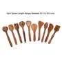 SAHARANPUR HANDICRAFTS Set of 10 Multipurpose Serving & Cooking Spoons/Ladles Kitchen Tool Set- with Spoon Holder/Stand (Sheesham Wood Brown Set of 10 Spoons + 1 Spoon Holder Stand), 4 image