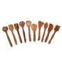 SAHARANPUR HANDICRAFTS Set of 10 Multipurpose Serving & Cooking Spoons/Ladles Kitchen Tool Set- with Spoon Holder/Stand (Sheesham Wood Brown Set of 10 Spoons + 1 Spoon Holder Stand), 5 image