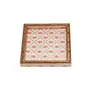 SAHARANPUR HANDICRAFTS Set of 2 MDF Wood Trays Enamel Coated| Rectangle Trays Set of 2 | Serving Trays | Wooden Tray | Kitchen&Dining Decorative | Resin Tray | 11x7 & 10x6 inches (Setof2Square- WhitePinkLotus), 3 image