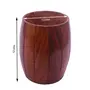 SAHARANPUR HANDICRAFTS Sheesham Hand Crafted Embellished Barrel Design Pen/Pencil/Stationary Stand/Holder Cum Artificial Flower Pot/Vase, 2 image