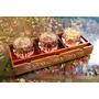 SAHARANPUR HANDICRAFTS Dry Fruit Glass Container Tray Set with Lid & Serving TrayWooden Serving Tray with Glass Jars for Serving Sweets Chips Cookies Other Snacks (3 Pieces White Hand work), 8 image