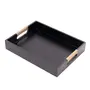 SAHARANPUR HANDICRAFTS Black Deco Painted Multipurpose Tray in MDF | Serving Tray for Home & Dining Table | Multipurpose Tray | Water & Heat Resistant Durable (Sutli Black 12x8), 2 image