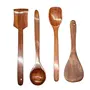 SAHARANPUR HANDICRAFTS Wooden Non-Stick Serving and Cooking Spoon Kitchen Tools Utensil Set of 4, 2 image