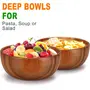 SAHARANPUR HANDICRAFTS Serving Bowls Sheesham Wooden 5 Inch Set of 4 for Salad Soup Noodle and More, 3 image