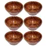 SAHARANPUR HANDICRAFTS Wood Serving Bowl - Set of 6 Brown Solid, 2 image