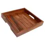 SAHARANPUR HANDICRAFTS Indian Rosewood Handmade and Handcrafted Serving Tray (11 x 11 Inches), 2 image