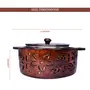 SAHARANPUR HANDICRAFTS Hand-Crafted Genuine Sheesham Wooden Casserole/Chapati/Roti Serving Box with Stainless Steel Container (11 Inches), 2 image