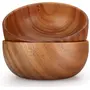 SAHARANPUR HANDICRAFTS Serving Bowls Sheesham Wooden 5 Inch Set of 4 for Salad Soup Noodle and More, 7 image
