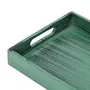 SAHARANPUR HANDICRAFTS DECO PainteSAHARANPUR HANDICRAFTS Deco Painted Enamel Coated Multipurpose Tray in MDF | Serving Tray for Home & Dining Table | Multipurpose Tray |Heat Resistant Durable | Tray for Restaurants (DECOTray-RusticGreen(12x8))d Enamel Coa, 3 image