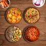 SAHARANPUR HANDICRAFTS Serving Bowls Sheesham Wooden 5 Inch Set of 4 for Salad Soup Noodle and More, 2 image
