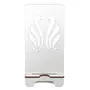 SAHARANPUR HANDICRAFTS MDF Wooden Lasercut Portable Mobile Stand & Holder (Swan Silver), 4 image