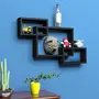SAHARANPUR HANDICRAFTS MDF Wall Shelf Rack Set of 3 Intersecting Display Shelves for Home Living Room (Black), 2 image