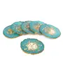 SAHARANPUR HANDICRAFTS Set of 6 Premium Resin Coasters TeaCoffee Coasters Resin Coaster Set Tea Coasters Chai Coasters Oval Coasters Table Accessories (10 * 8 cm) (Blue Gold Flakes), 2 image
