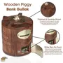 Handicraft Wooden Piggy Bank Gullak for Kids and Adults Wooden Handicrafts Money Box with Lock Water Tank Shape, 4 image