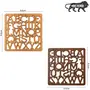 SAHARANPUR HANDICRAFTS Laser Cut MDF Wooden Coasters for Tea Coffee (Set of 4) (Alphabets), 2 image