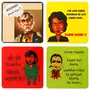 SAHARANPUR HANDICRAFTS Printed Poker Design Wooden Coasters for Tea Coffee (Set of 4 4x4 Inch) (Villains), 2 image