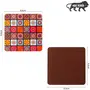 SAHARANPUR HANDICRAFTS Printed Poker Design Wooden Coasters for Tea Coffee (Set of 4 4x4 Inch) (Abstracts), 3 image