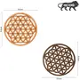 SAHARANPUR HANDICRAFTS Laser Cut MDF Wooden Coasters for Tea Coffee (Set of 4) (Floral Design), 2 image