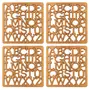 SAHARANPUR HANDICRAFTS Laser Cut MDF Wooden Coasters for Tea Coffee (Set of 4) (Alphabets), 3 image
