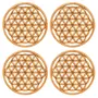 SAHARANPUR HANDICRAFTS Laser Cut MDF Wooden Coasters for Tea Coffee (Set of 4) (Floral Design), 3 image
