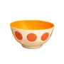 SAHARANPUR HANDICRAFTS Melamine Bowl Set | 6 Inch 650 ML 2 Tone Coloured Round Bowl Set of 2| Vegetable Bowl | Snack Bowl | Soup Bowl | Mini Serving Bowl Set of 2 (Ploka Dots Orange Bowl), 3 image