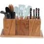 SAHARANPUR HANDICRAFTS Wooden Spoon Stand/Hand Crafted 3 Compartment Cutlery and Spoon Holder (Spoon Stand), 5 image