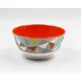 SAHARANPUR HANDICRAFTS Melamine Bowl Set | 6 Inch 650 ML 2 Tone Coloured Round Bowl Set of 2| Vegetable Bowl | Snack Bowl | Soup Bowl | Mini Serving Bowl Set (Bowl Durian 3D), 2 image