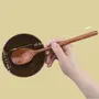 SAHARANPUR HANDICRAFTS Wooden Spoons 6 Pieces Wood Soup Spoons for Eating Mixing Stirring Cooking Long Handle Spoon with Chainese Style Kitchen Utensil Eco Friendly Table Spoon, 4 image