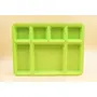 SAHARANPUR HANDICRAFTS Melamine Plate | Rectangular 7 Section Plate | Food Serving Plate with Partition (Green 7 Section Plate), 3 image