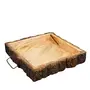 SAHARANPUR HANDICRAFTS Pakka Mango Wood Tray Nested Handmade & Handcrafted Square Serving Platter - Size (25 x 25 x 5cm), 2 image
