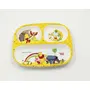 SAHARANPUR HANDICRAFTS Melamine Kids Plate | Rectangular 3 Section Multicolor Plate with Winnie The Pooh Prints | Food Serving Plate with Partition (Winnie The Pooh), 2 image