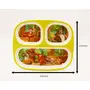SAHARANPUR HANDICRAFTS Melamine Kids Plate | Rectangular 3 Section Multicolor Plate with Jungle Book Prints for Boys and Girls | Food Serving Plate with Partition (Jungle Book Yelllow), 3 image