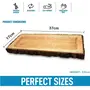 SAHARANPUR HANDICRAFTS Mango Wood Tray Multipurpose Handmade & Handcrafted Serving Tray Rectangular Wooden Nested Platter - Size (37 x 17 x 2.5cm), 4 image