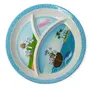 SAHARANPUR HANDICRAFTS Melamine Kids Plate | Round 3 Section 10'' Multicolor Plate with Prints for Boys and Girl | Food Serving Plate with Partition (Let's Go Summer Round Shape), 2 image