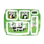 SAHARANPUR HANDICRAFTS Melamine Kids Plate | Rectangular 5 Section Multicolor Plate with Funny Cartoon Prints for Boys and Girls| Food Serving Plate with Partition (Panda Green), 2 image