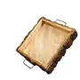 SAHARANPUR HANDICRAFTS Pakka Mango Wood Tray Nested Handmade & Handcrafted Square Serving Platter - Size (25 x 25 x 5cm), 4 image