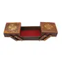 SAHARANPUR HANDICRAFTS Jewellery Box for Women Wooden Flip Flap Flower Carved Design Handmade Gift 8 inches, 3 image