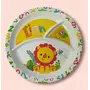 SAHARANPUR HANDICRAFTS Melamine Kids Plate | Round 3 Section 10'' Multicolor Plate with Prints for Boys and Girl | Food Serving Plate with Partition (Fisher Price Round Shape), 4 image