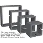 SAHARANPUR HANDICRAFTS 4 Cube Intersecting Wall Mounted Floating Shelves (Gray Finish)12.5 x 12.5 x 4.5 inches, 3 image