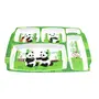 SAHARANPUR HANDICRAFTS Melamine Kids Plate | Rectangular 5 Section Multicolor Plate with Funny Cartoon Prints for Boys and Girls| Food Serving Plate with Partition (Panda Green), 4 image